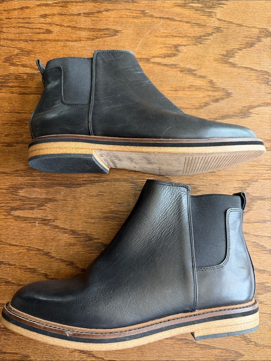 Kelsi Dagger Shoes - Kelsi Dagger Black Leather Chelsea Booties with Stacked Sole